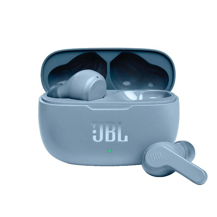JBL Vibe 200TWS | Écouteurs 100% sans fil intra-auriculaires - Bluetooth - Son JBL Deep Bass - Microphone - Bleu-SONXPLUS Rimouski