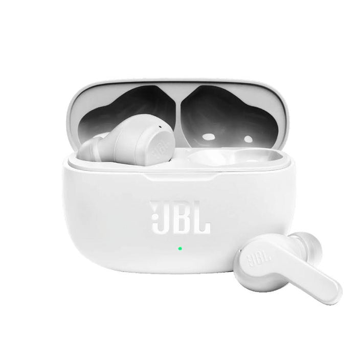 JBL Vibe 200TWS | Écouteurs 100% sans fil intra-auriculaires - Bluetooth - Son JBL Deep Bass - Microphone - Blanc-SONXPLUS Rimouski