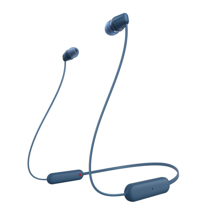 Sony WI-C100 | Écouteurs intra-auriculaires - Sans fil - Bluetooth - Autour du cou - Microphone - IPX4 - Bleu-SONXPLUS Rimouski
