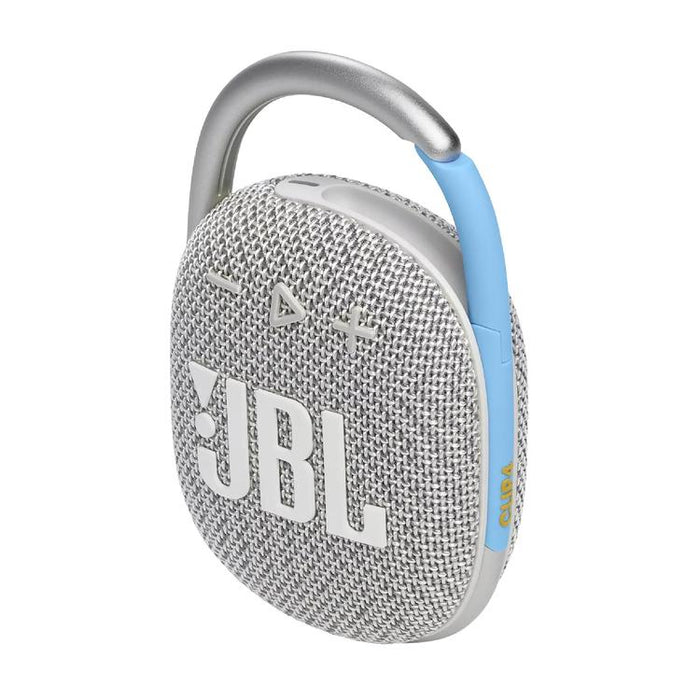 JBL Clip 4 Eco | Haut-parleur - Ultra-portable - Étanche - Bluetooth - Mousqueton intégré - Blanc-SONXPLUS Rimouski