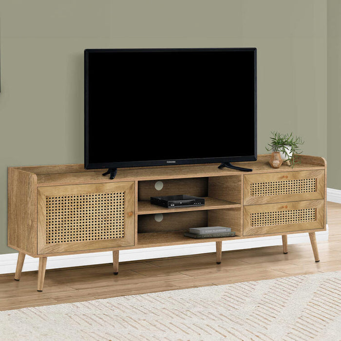 Monarch Specialties I 2723 | Meuble pour téléviseur 72'' - Avec rangement - Noyer-SONXPLUS Rimouski