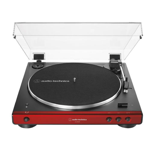Audio-Technica AT-LP60XBT-RD | Table tournante Stéréo - Sans fil - Bluetooth - Entraînement par courroie - Entièrement automatique - Rouge-SONXPLUS Rimouski
