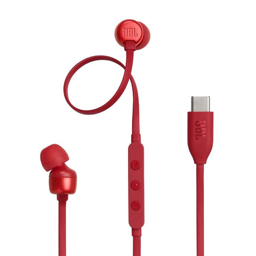 JBL Tune 310C | Écouteurs intra-auriculaires - Filaire - USB-C - Télécommande 3 boutons - Rouge-SONXPLUS Rimouski
