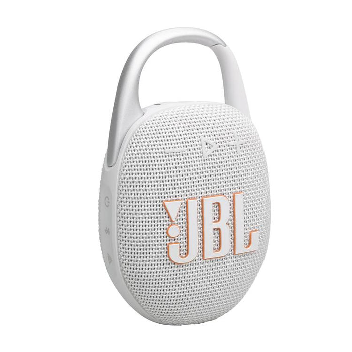 JBL Clip 5 | Haut-parleur à mousqueton portable - Bluetooth - IP67 - Blanc-SONXPLUS Rimouski