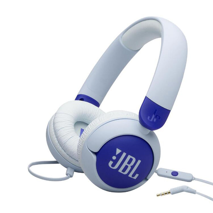 JBL JR320 | Écouteurs filaires circum-auriculaires pour enfant - JBL Safe Sound - Microphone - Bleu-SONXPLUS Rimouski