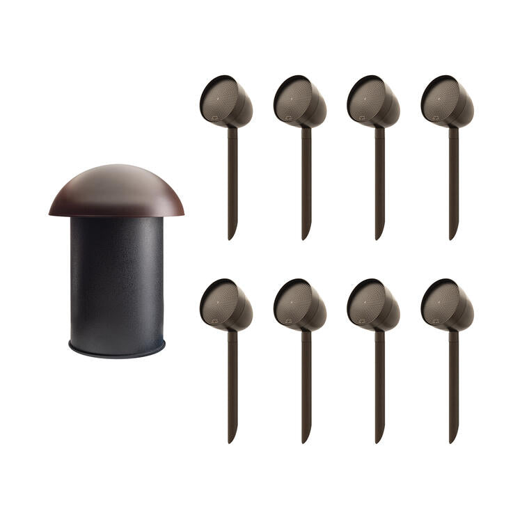 Paradigm Garden Oasis Essentials System | Ensemble d'Haut-parleurs Extérieur - 8 Haut-parleurs - 1 Caisson de grave - Bronze-SONXPLUS Rimouski