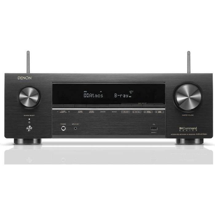 Denon AVRX1700H | 7.2 channel AV receiver - Home theater - 3D Audio - 8K - HEOS - 80 W / Channel - Black-SONXPLUS Rimouski