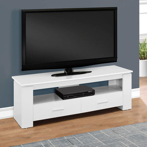 Monarch Specialties I 2601 | TV stand - 48" - 2 Storage drawers - White-SONXPLUS Rimouski