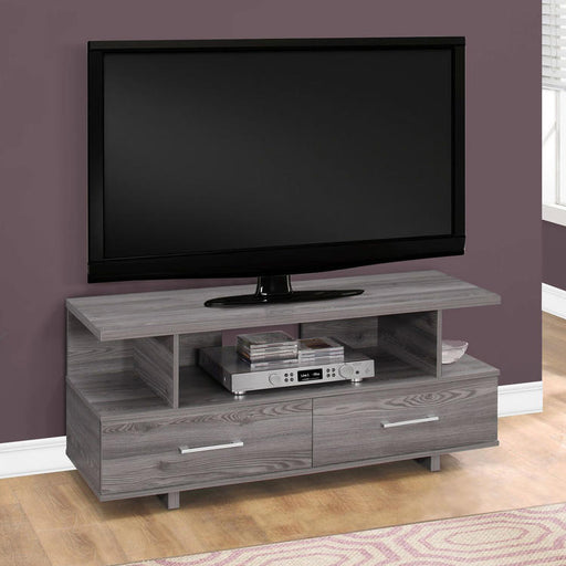 Monarch Specialties I 2608 | Meuble TV - 48" - 2 Tiroirs de rangement - Gris-SONXPLUS Rimouski