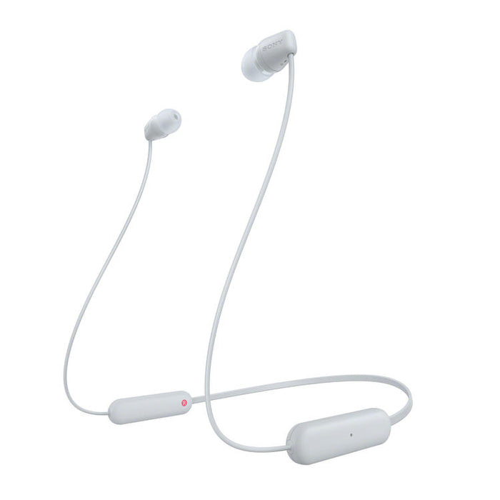 Sony WI-C100 | In-ear headphones - Wireless - Bluetooth - Around the neck - Microphone - IPX4 - White-SONXPLUS Rimouski