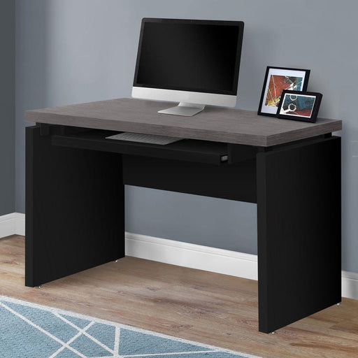 Monarch Specialties I 7439 | Meuble d'ordinateur - Compact - Grand plateau de clavier - Dessus gris - Noir-SONXPLUS Rimouski