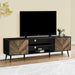 Monarch Specialties I 2781 | 72'' TV stand - Black base - With 2 wood effect doors-SONXPLUS Rimouski