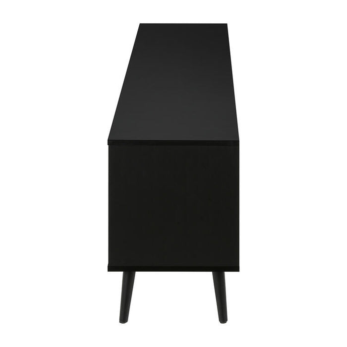 Monarch Specialties I 2781 | Meuble pour téléviseur 72'' - Base noir - Avec 2 portes simili-bois-SONXPLUS Rimouski