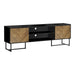 Monarch Specialties I 2752 | 72'' TV stand - Black metal base - With 2 wood-like doors-SONXPLUS Rimouski