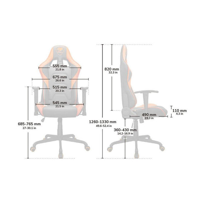 Cougar Armor Elite 300115 | Play chair - Ergonomic and adjustable - PVC Leather - Royale-SONXPLUS Rimouski