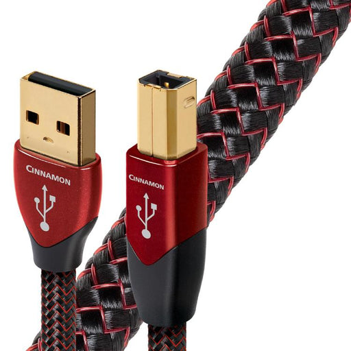 Audioquest Cinnamon | USB A to USB B Cable - USB 2.0 Version - 1.25% Solid Silver Conductor - 1.5 Meters-SONXPLUS Rimouski