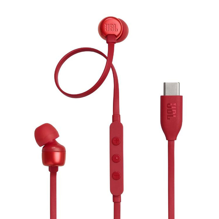 JBL Tune 310C | In-Ear Headphones - Wired - USB-C - 3 Button Remote Control - Red-SONXPLUS Rimouski