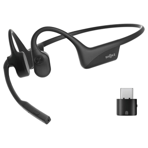SHOKZ OpenComm2 USB-C | Bone Conduction Headphones - Bluetooth - USB-C Adapter - Microphone - Black-SONXPLUS Rimouski