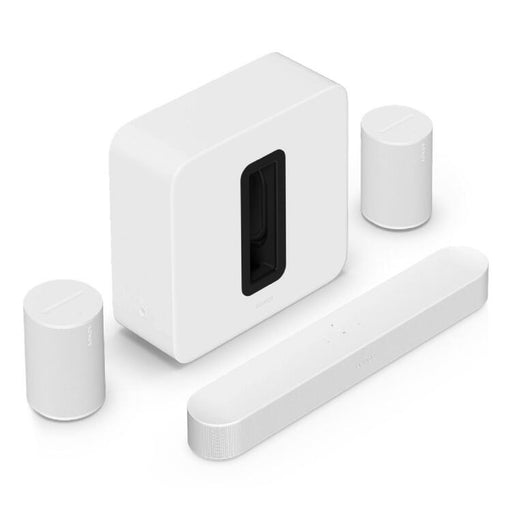 Sonos | High-End Immersive Set with Beam + Sub 4 + 2 Era 100 - Wireless - Wi-Fi - White-Sonxplus Rimouski