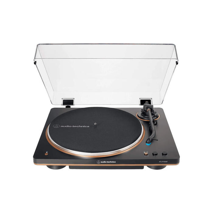 Audio-Technica AT-LP70XBTBZ | Table tournante Stéréo - Sans fil - Bluetooth - Entraînement par courroie - Entièrement automatique - Noir/Bronze-SONXPLUS Rimouski