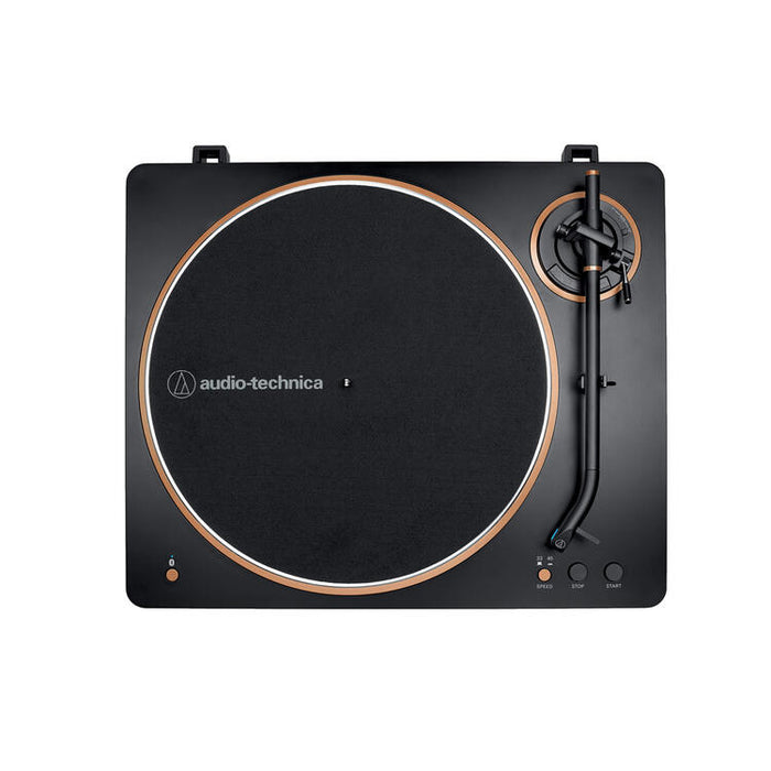 Audio-Technica AT-LP70XBTBZ | Table tournante Stéréo - Sans fil - Bluetooth - Entraînement par courroie - Entièrement automatique - Noir/Bronze