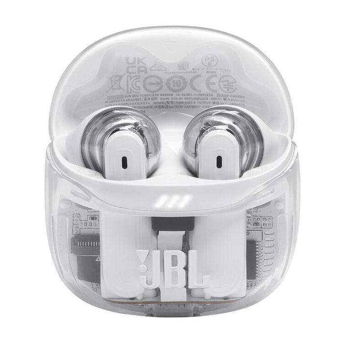 JBL Tune Flex 2 | Écouteurs intra-auriculaires - 100% Sans fil - Bluetooth - Réduction de bruit - 6 Microphones - IP54 - Blanc Fantôme-SONXPLUS Rimouski