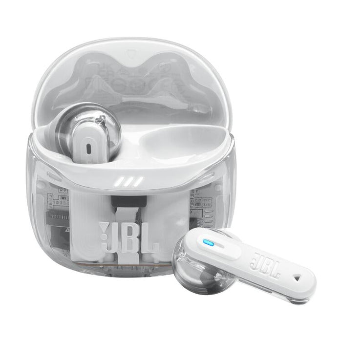 JBL Tune Flex 2 | Écouteurs intra-auriculaires - 100% Sans fil - Bluetooth - Réduction de bruit - 6 Microphones - IP54 - Blanc Fantôme-SONXPLUS Rimouski