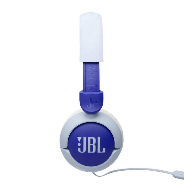 JBL JR320 | Écouteurs filaires circum-auriculaires pour enfant - JBL Safe Sound - Microphone - Bleu-SONXPLUS Rimouski