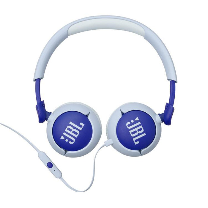 JBL JR320 | Écouteurs filaires circum-auriculaires pour enfant - JBL Safe Sound - Microphone - Bleu-SONXPLUS Rimouski