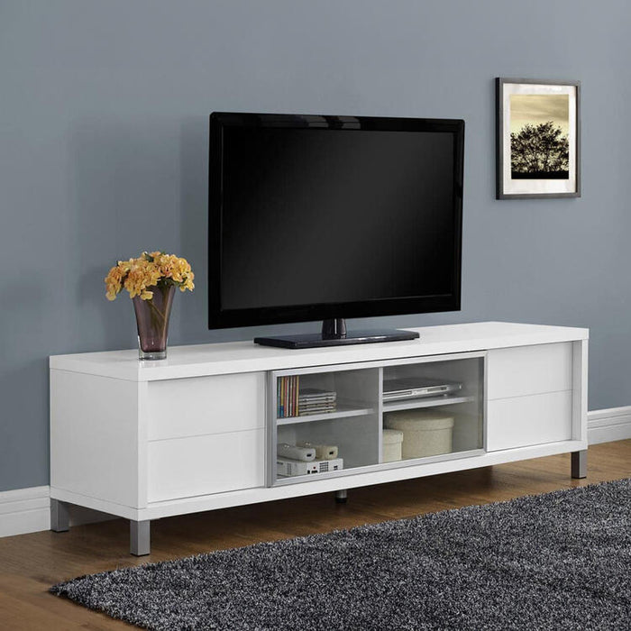 Monarch Specialties I2537 | TV Stand - 70" - White-SONXPLUS Rimouski