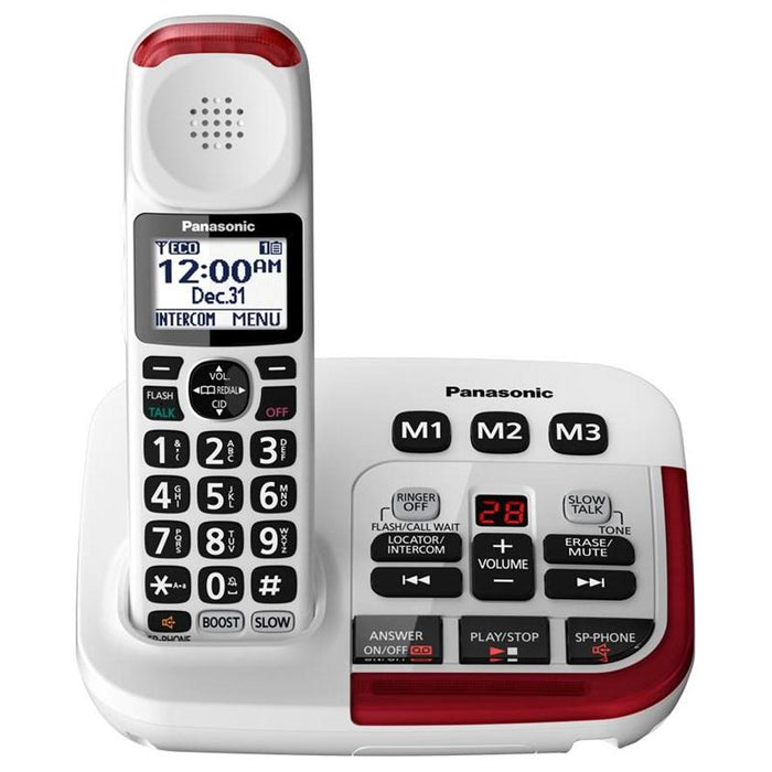 Panasonic KX-TGM470W | Cordless phone - 1 handset - Answering machine - Amplified 2X - White-SONXPLUS Rimouski