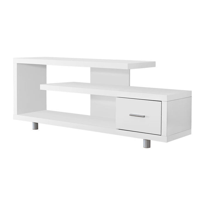 Monarch Specialties I2573 | TV stand - 60" - 1 Drawer - White-SONXPLUS Rimouski