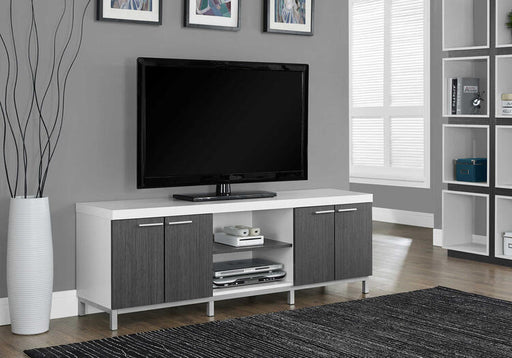 Monarch Specialties I 2591 | TV stand - 60" - 1 Drawer - White/Grey-SONXPLUS Rimouski