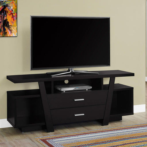 Monarch Specialties I2720 | TV Stand - 60" - 2 Storage Drawers - Espresso-SONXPLUS Rimouski