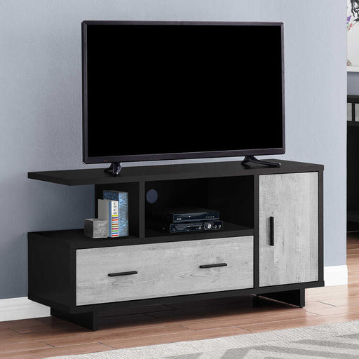 Monarch Specialties I2804 | TV stand - 48" - 1 Drawer - 1 Cabinet - Grey and Black-SONXPLUS Rimouski