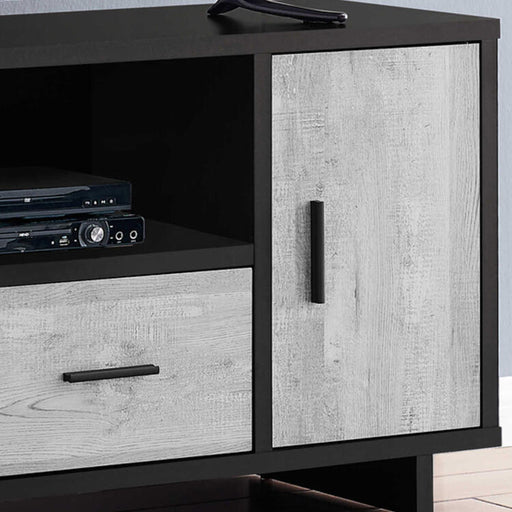 Monarch Specialties I2804 | TV stand - 48" - 1 Drawer - 1 Cabinet - Grey and Black-SONXPLUS Rimouski