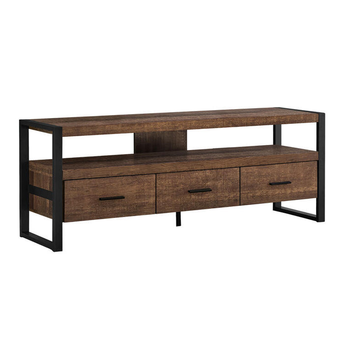 Monarch Specialties I2820 | TV stand - 60" - 3 Drawers - Dark brown-SONXPLUS Rimouski