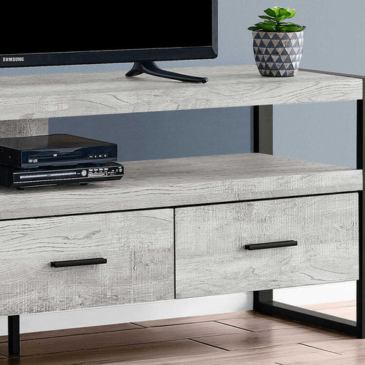 Monarch Specialties I2821 | TV stand - 60" - 3 Drawers - Grey-SONXPLUS Rimouski