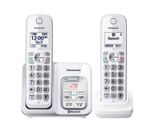 Panasonic KX-TGD592W | Cordless phone - 2 handsets - Cellular link - Answering machine - Bluetooth - White-Sonxplus 
