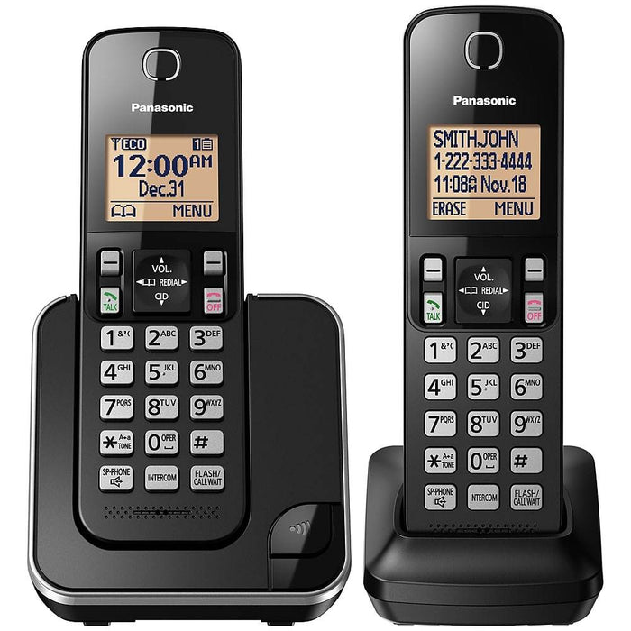 Panasonic KX-TGC382B | Cordless phone - 2 handsets - Black-Sonxplus 