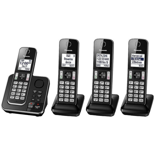 Panasonic KX-TGD394B | Cordless phone - 4 handsets - Answering machine - Black-Sonxplus 