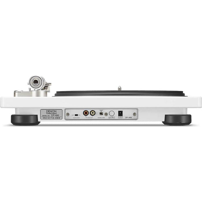 Denon DP-400 | Table tournante Hi-Fi - Capteur automatique de vitesse - Bras de vitesse en "S" - Blanc-SONXPLUS.com